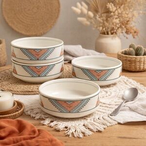 Vintage 90s Mikasa Intaglio CAC24 Santa Fe Fruit Bowls - Set of 4